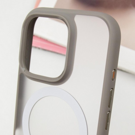 TPU+PC чохол Blueo Skin Friendly Frosted with MagSafe для Apple iPhone 16 Pro (6.3") Сірий - зображення 4 