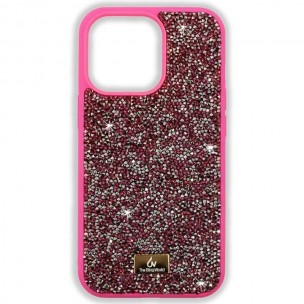 TPU чохол Bling World Rock Diamond для Apple iPhone 16 (6.1"), Яскраво-рожевий