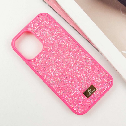 TPU чехол Bling World Rock Diamond для Apple iPhone 16 (6.1"), Ярко-розовый - изображение 1