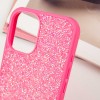 TPU чохол Bling World Rock Diamond для Apple iPhone 16 (6.1"), Яскраво-рожевий
