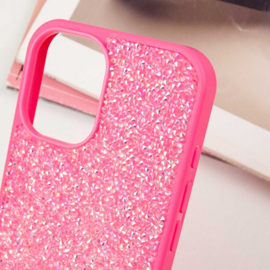 TPU чехол Bling World Rock Diamond для Apple iPhone 16 (6.1"), Ярко-розовый - изображение 4