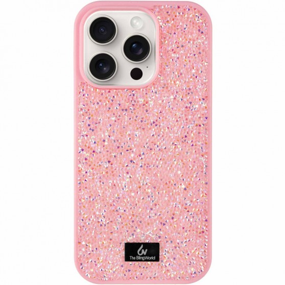TPU чехол Bling World Rock Diamond для Apple iPhone 16 Pro (6.3"), Розовый