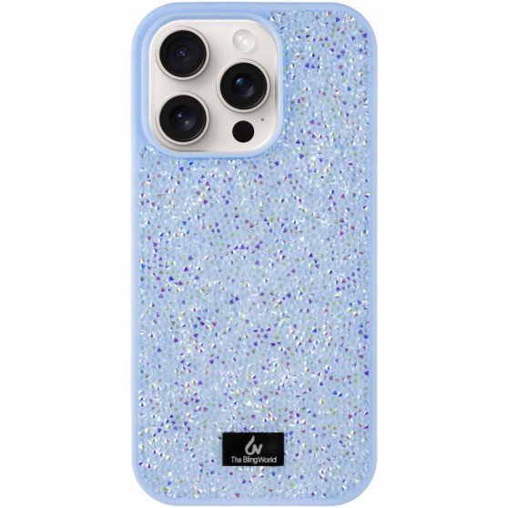 TPU чехол Bling World Rock Diamond для Apple iPhone 16 Pro (6.3"), Голубой