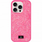 TPU чохол Bling World Rock Diamond для Apple iPhone 16 Pro (6.3") Яскраво-рожевий