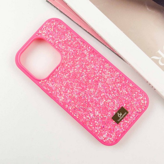 TPU чехол Bling World Rock Diamond для Apple iPhone 16 Pro (6.3") Ярко-розовый - изображение 1