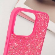 TPU чехол Bling World Rock Diamond для Apple iPhone 16 Pro (6.3"), Ярко-розовый
