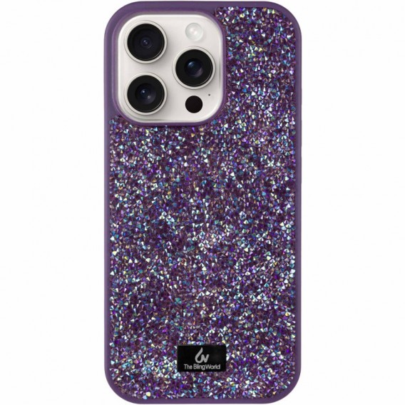 TPU чохол Bling World Rock Diamond для Apple iPhone 16 Pro (6.3"), Фіолетовий