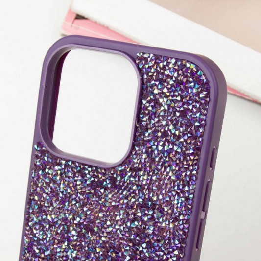 TPU чохол Bling World Rock Diamond для Apple iPhone 16 Pro (6.3") Фіолетовий - зображення 5 