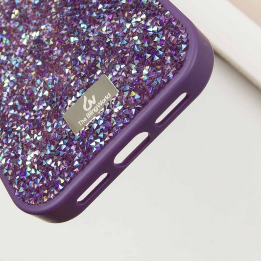 TPU чохол Bling World Rock Diamond для Apple iPhone 16 Pro (6.3") Фіолетовий - зображення 6 
