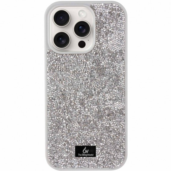 TPU чохол Bling World Rock Diamond для Apple iPhone 16 Pro (6.3"), Срібний