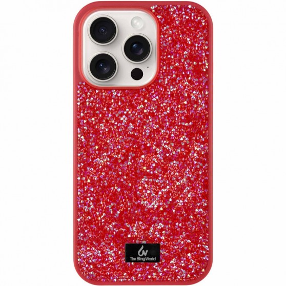 TPU чехол Bling World Rock Diamond для Apple iPhone 16 Pro Max (6.9") Красный