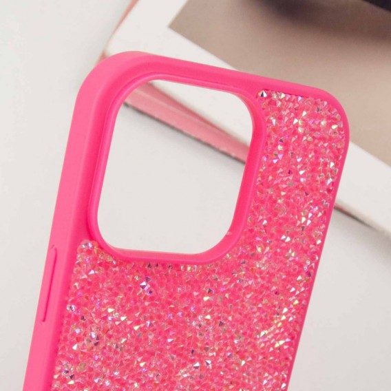 TPU чехол Bling World Rock Diamond для Apple iPhone 16 Pro Max (6.9"), Ярко-розовый - изображение 4