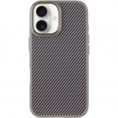 Чехол TPU+PC Carbon with MagSafe для Apple iPhone 16 (6.1 дюйма) Grey
