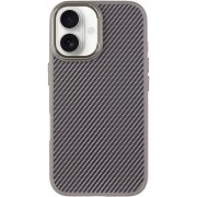 Чехол TPU+PC Carbon with MagSafe для Apple iPhone 16 (6.1"), Grey