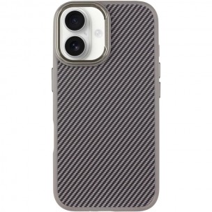 Чехол TPU+PC Carbon with MagSafe для Apple iPhone 16 (6.1
