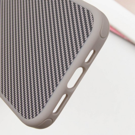 Чехол TPU+PC Carbon with MagSafe для Apple iPhone 16 (6.1") Grey - изображение 6