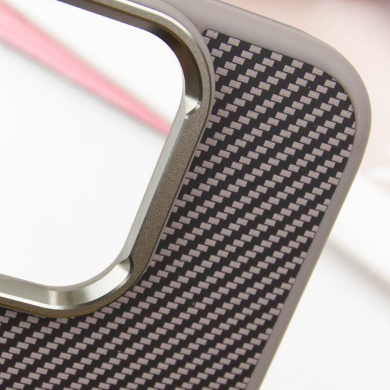 Чохол TPU+PC Carbon with MagSafe для Apple iPhone 16 (6.1"), Grey