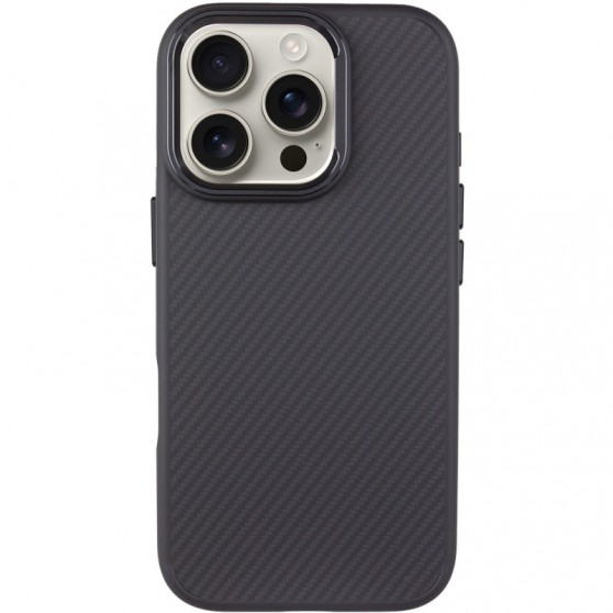 Чехол TPU+PC Carbon with MagSafe для Apple iPhone 16 Pro (6.3"), Black