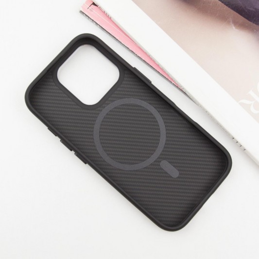 Чехол TPU+PC Carbon with MagSafe для Apple iPhone 16 Pro (6.3"), Black - изображение 2