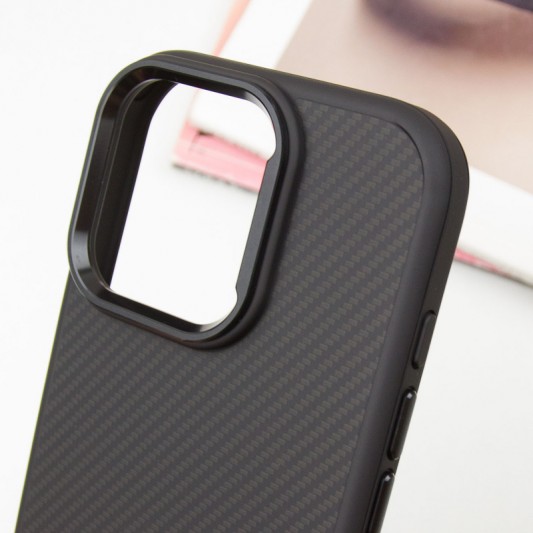 Чехол TPU+PC Carbon with MagSafe для Apple iPhone 16 Pro (6.3"), Black - изображение 6