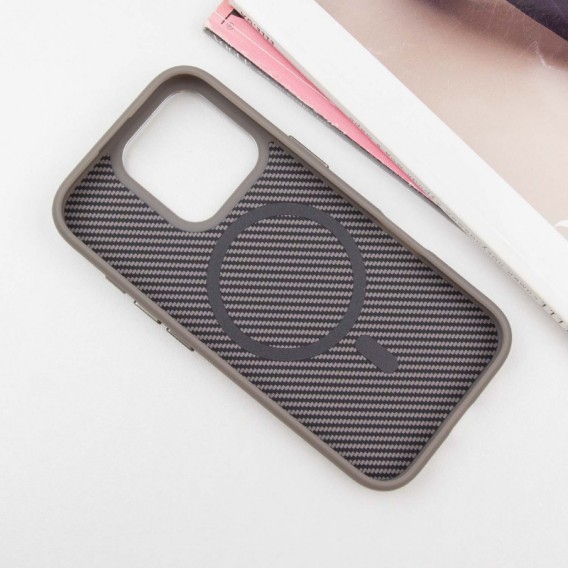 Чохол TPU+PC Carbon with MagSafe для Apple iPhone 16 Pro (6.3"), Grey