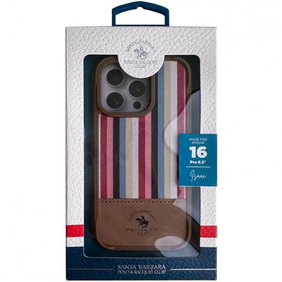 Шкіряний чохол Polo Santa Barbara Isaac для iPhone 16 Pro (6.3"), Champagne gold