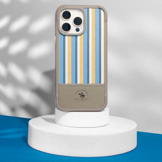 Шкіряний чохол Polo Santa Barbara Isaac для iPhone 16 Pro (6.3"), Titanium grey