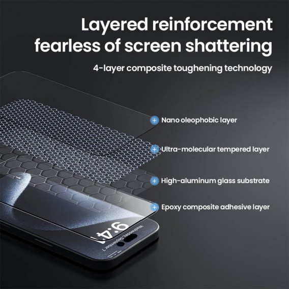 Защитное стекло Nillkin (CP+PRO) для Apple iPhone 16 Pro Max (6.9") (+ аппликатор), Черный