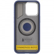Чехол PC+Leather SGP with MagSafe для Apple iPhone 16 Plus (6.7"), Blue