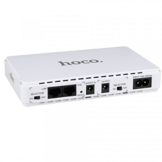 Джерело безперебійного живлення Hoco DB25 Smart Mini UPS для роутерів 5V/9V/12V 8800 mAh, White