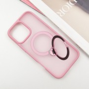 TPU+PC чехол Metal Buttons with MagSafe Colorful HQ Ring для Apple iPhone 16 Pro (6.3"), Pink
