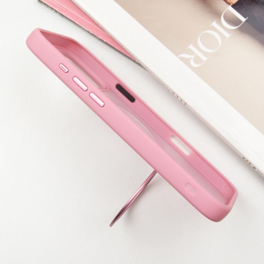 TPU+PC чехол Metal Buttons with MagSafe Colorful HQ Ring для Apple iPhone 16 Pro (6.3") Pink - изображение 4