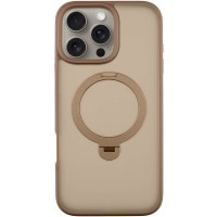 TPU+PC чохол Metal Buttons with MagSafe Colorful HQ Ring для Apple iPhone 16 Pro (6.3") Rose Gold