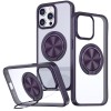 TPU+PC чехол Metal Ring with MagSafe для Apple iPhone 12 Pro / 12 (6.1 дюйма) Темно-фиолетовый