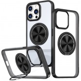 TPU+PC чохол Metal Ring with MagSafe для Apple iPhone 12 Pro / 12 (6.1") Чорний