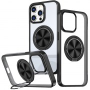 TPU+PC чохол Metal Ring with MagSafe для Apple iPhone 13 Pro Max (6.7") / 12 Pro Max (6.7") Чорний