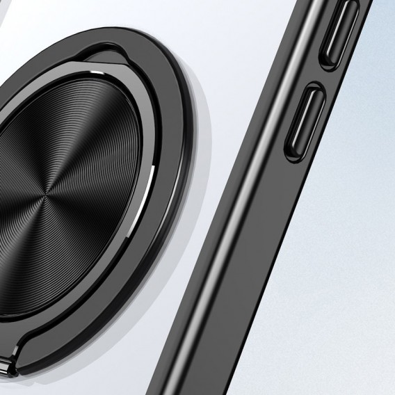 TPU+PC чохол Metal Ring with MagSafe для Apple iPhone 14 Pro Max (6.7"), Чорний