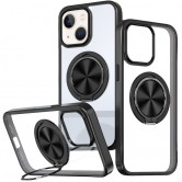 TPU+PC чехол Metal Ring with MagSafe для Apple iPhone 15 (6.1 дюйма) Черный