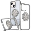 TPU+PC чехол Metal Ring with MagSafe для Apple iPhone 15 (6.1 дюйма) Серый