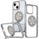 TPU+PC чехол Metal Ring with MagSafe для Apple iPhone 15 (6.1 дюйма) Серый