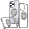 TPU+PC чохол Metal Ring with MagSafe для Apple iPhone 15 Pro (6.1") Сірий