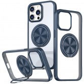 TPU+PC чехол Metal Ring with MagSafe для Apple iPhone 15 Pro (6.1 дюйма) Синий