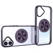 TPU+PC чехол Metal Ring with MagSafe для Apple iPhone 16 (6.1"), Темно-фиолетовый