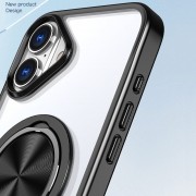 TPU+PC чехол Metal Ring with MagSafe для Apple iPhone 16 (6.1"), Черный