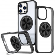 TPU+PC чехол Metal Ring with MagSafe для Apple iPhone 16 Pro (6.3") Черный