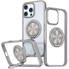 TPU+PC чохол Metal Ring with MagSafe для Apple iPhone 16 Pro (6.3") Сірий