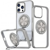 TPU+PC чехол Metal Ring with MagSafe для Apple iPhone 16 Pro (6.3 дюйма) Серый