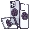 TPU+PC чохол Metal Ring with MagSafe для Apple iPhone 16 Pro (6.3") Темно-фіолетовий