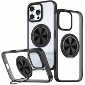 TPU+PC чехол Metal Ring with MagSafe для Apple iPhone 16 Pro Max (6.9 дюйма) Черный