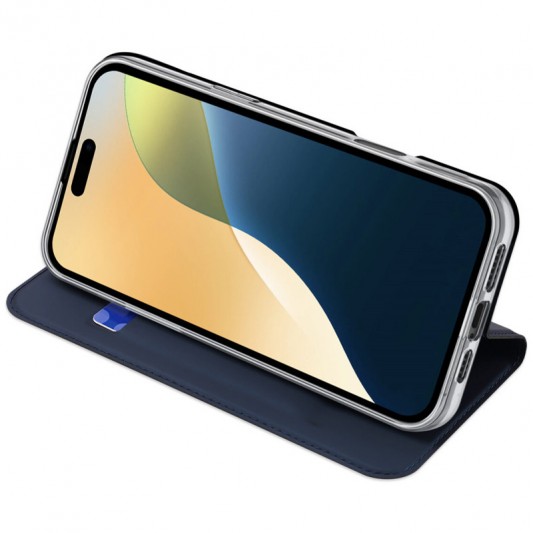 Чехол-книжка Dux Ducis с карманом для визиток для Apple iPhone 16 (6.1") Синий - изображение 2